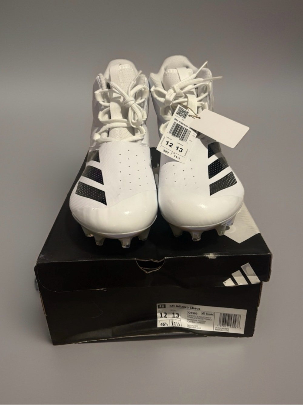 adidas Adizero SM Adizero Chaos Football Cleats White/Black Men’s US 12 (D) NIB